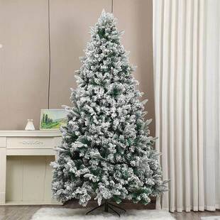 圣落雪白色植绒圣诞树裸树诞202节诞4新款家用KHA大型仿真雪景圣