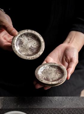 Wba-Sabi风格覆古旧陶瓷OKR杯i垫茶杯托具盘茶道配件茶配件茶碟杯