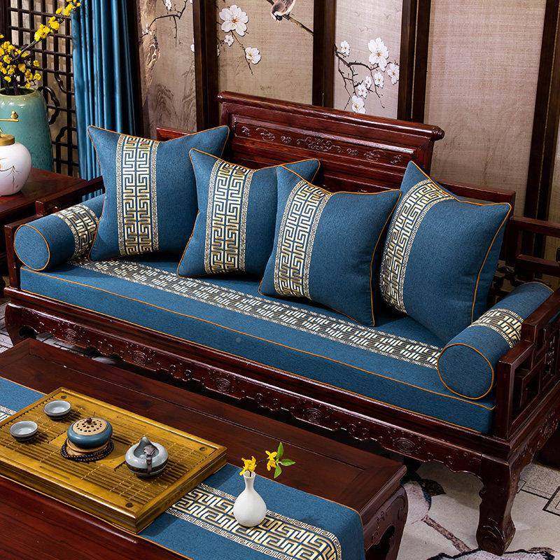 实木沙垫带背靠连体JYQ加厚中式四季通发防滑红木质用春秋椅海绵