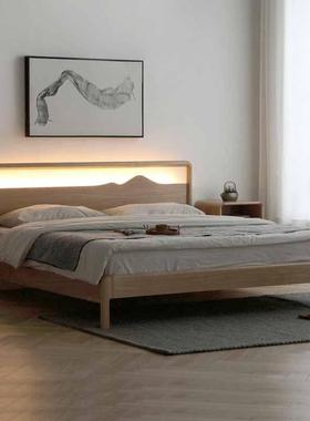 方床迪实木1.5新中式1.8米北欧全柳现代简20491约双人主卧婚床水