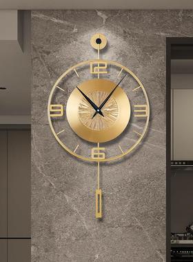 钟挂钟客厅高级感静音艺术石英钟简家时用现代约WY09182新025款创