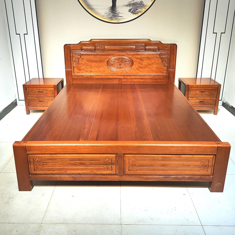 花梨木全实木大床中式红木床菠萝格木仿古床明清古典双人主卧婚床