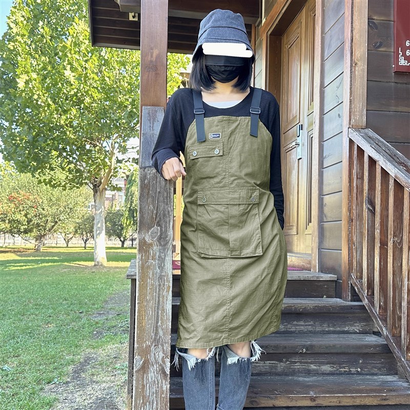 定制logo印字咖啡师工作服防污日式奶茶店罩衣理发师餐饮画画围裙