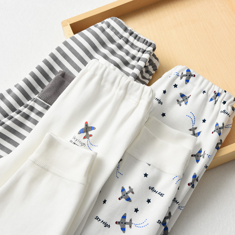 三件装儿童秋裤男童睡裤全棉家居裤无荧光剂秋冬装