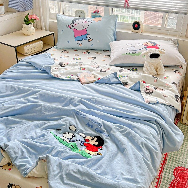 儿童空调被夏凉被四件套夏季双人薄被子宿舍非全棉单人学生