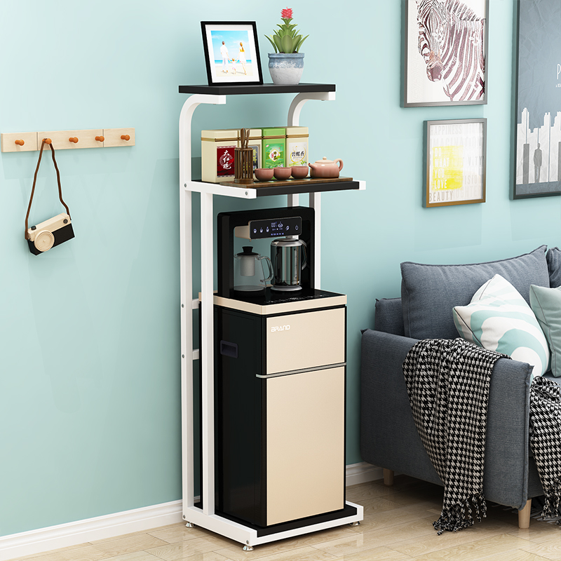 客厅茶吧机架家用多层落地饮水机上方架子杯具收纳层架子靠墙置物