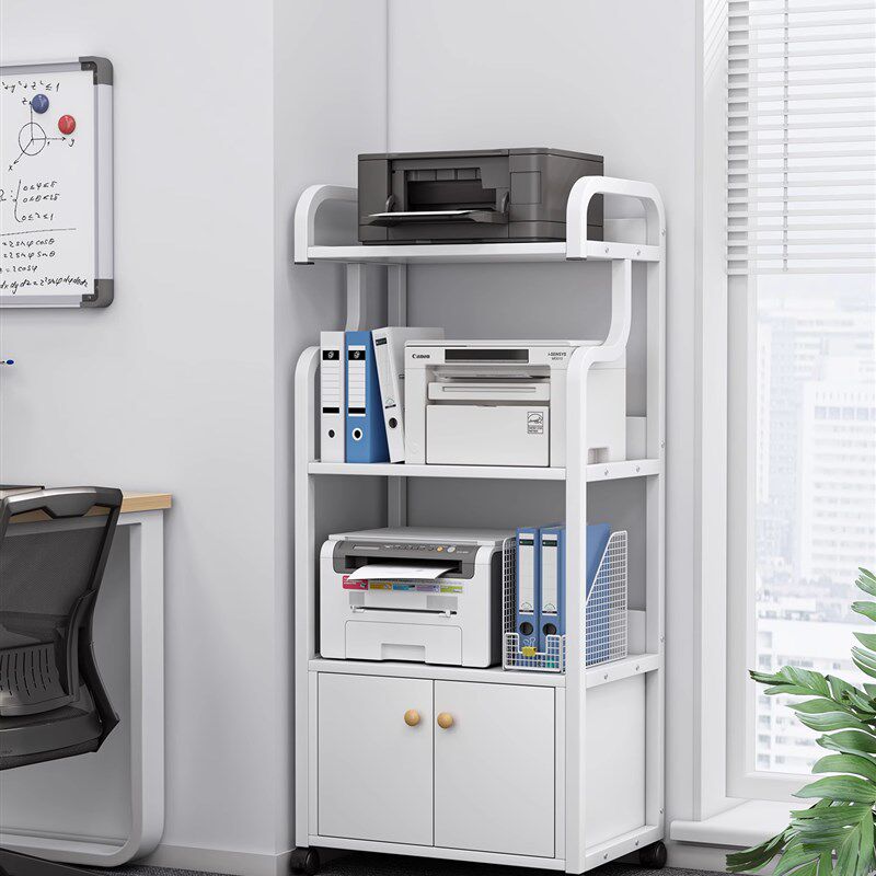 落地多层可移动打印机置物架书房办公桌旁多功能主机收纳整理架子