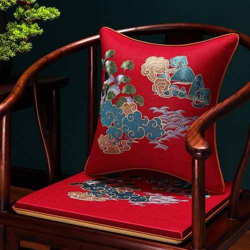 新中式椅垫红木椅子坐垫实木圈椅太师椅茶椅垫座椅垫茶桌茶台垫子