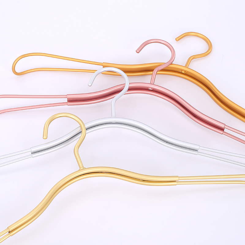 衣架铝合金无痕不鼓包衣架子衣挂晾衣加宽金色不锈钢衣撑成人家用
