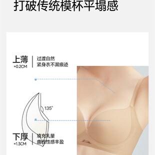 草本初色粉底液内衣女聚拢小胸显大隐形无痕收副乳夏季薄款文胸罩