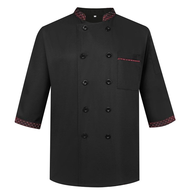 厨师服中袖七分袖长袖酒店西餐厅厨师厨房工作服男制服秋冬装