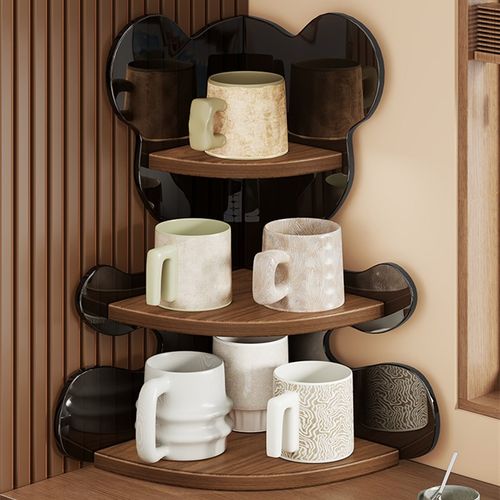 亚克力桌面转角置物架墙角三角形收纳架化妆品护肤品整理架水杯架