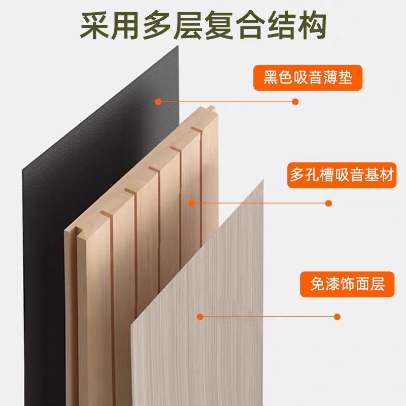 木质穿孔吸音板吊顶墙面装饰隔音板实木多层吸声板防火陶铝吸音板