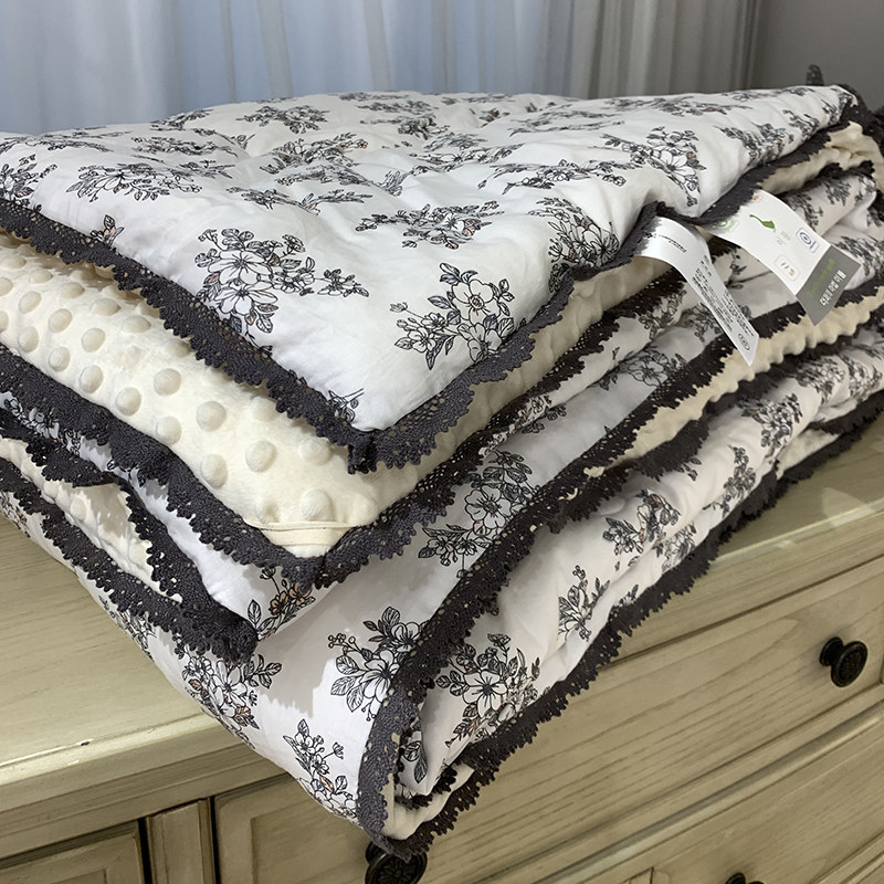 大鹅安抚豆豆被保暖可机洗大人小碎花春秋被子双人棉绒大豆被芯2m