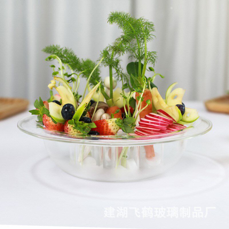 透明玻璃蔬菜万物自动生长沙拉餐具分子料理美食意境网红碗