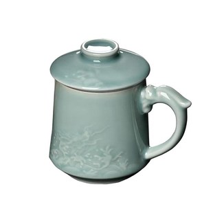 青瓷茶杯高档礼盒套装陶瓷办公茶杯定制礼品水杯套装同心杯带茶漏