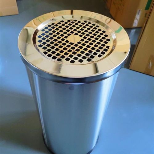 商用吸烟区烟灰柱大堂梯口灭烟缸立式不锈钢烟头收集烟蒂柱垃圾桶