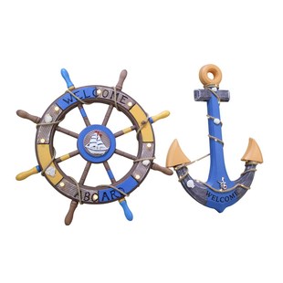 地中海船舵挂件装饰舵手船锚挂饰海洋风格墙饰壁挂客厅背景墙饰品