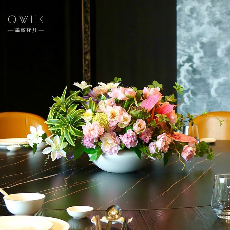 餐桌仿真圆桌转盘酒店圆形摆桌面中间假别墅档装饰,家居饰品,仿真花/假花,淘宝优惠券,粉丝福利购,淘宝优惠卷