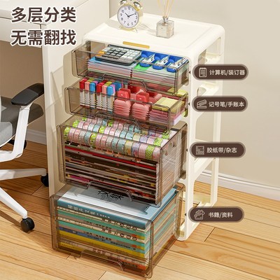 桌下收纳柜可移动抽屉式文件柜文具储物柜办公室书桌下塑料置物柜