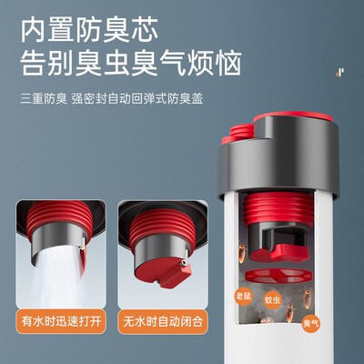 厨房多功能集成下水管道防臭密封塞通用净水器小厨宝排水管分流器