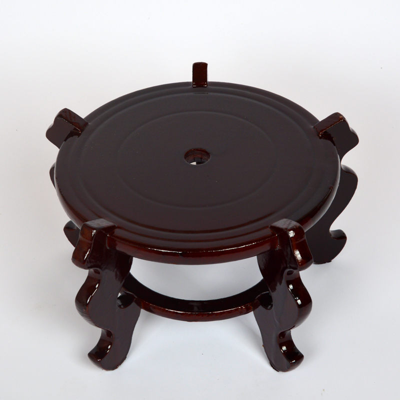 陶瓷水缸净水器储水罐瓷底座木座木脚 鱼缸盆景底座木架水缸