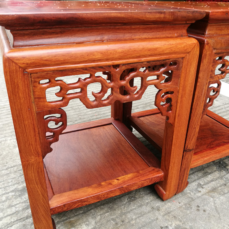 红木家具客厅室内大果紫檀花几实木明式盆栽花架子缅甸花梨木