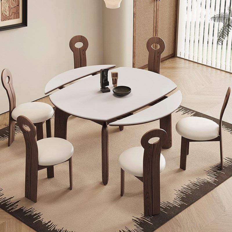 岩板实木餐桌客厅家用小户型伸缩变圆桌新款餐桌,住宅家具,岩板餐桌,淘宝优惠券,粉丝福利购,淘宝优惠卷