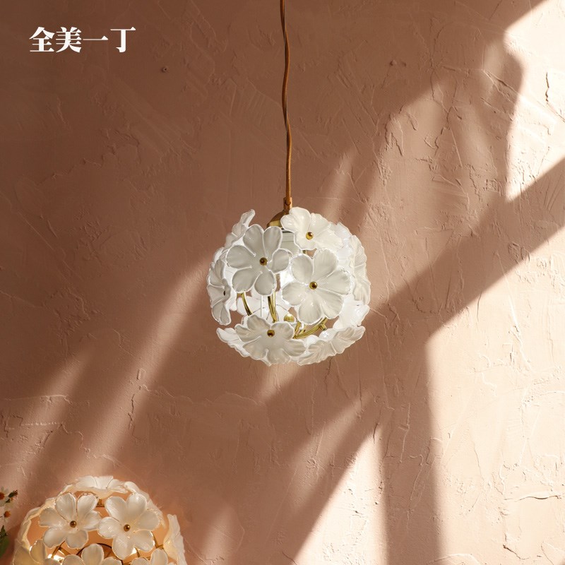 全美一丁意大利玻璃花朵吊灯卧室床头吊灯过道衣帽间水晶梦幻吸顶
