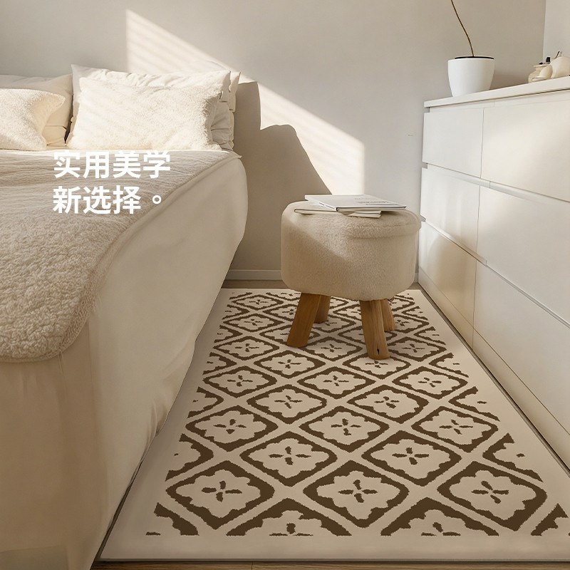 轻绒款可机洗床边毯】CCFRT 芙洛拉无胶可水洗卧室层可拆洗