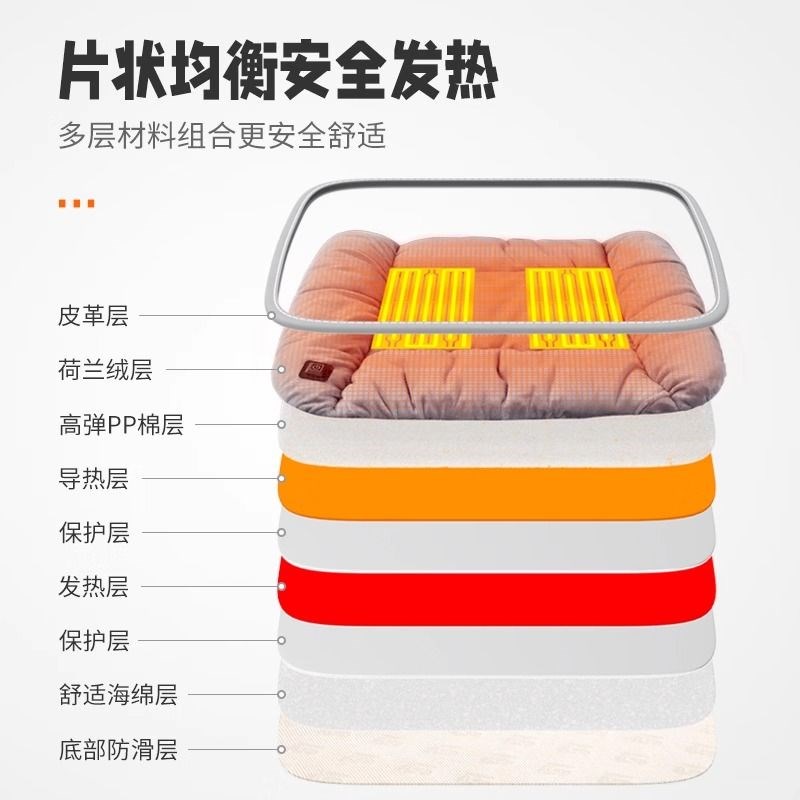 汽车加热坐垫冬季加绒石墨烯驾座椅后排座垫保暖车载ub电加热