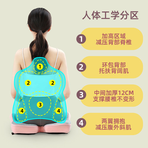 人体工学靠垫办公室腰靠护腰靠枕久坐椅子腰垫孕妇座椅腰枕靠背垫