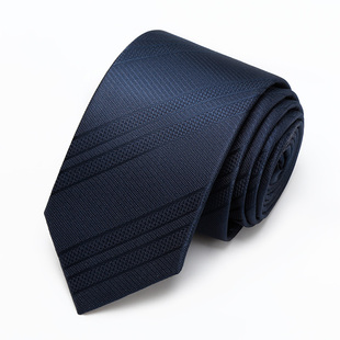 男士领带蓝色条纹正装拉链式商务婚礼结婚免打面试职业高级感手打