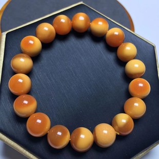 黄龙玉手串 天然水晶 缅黄渐变色圆珠手链 黄蜡石 硬玉 石英岩玉