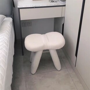 现代奶油风卧室梳妆凳网红化妆美甲凳子客厅沙发搁脚凳进门换鞋凳
