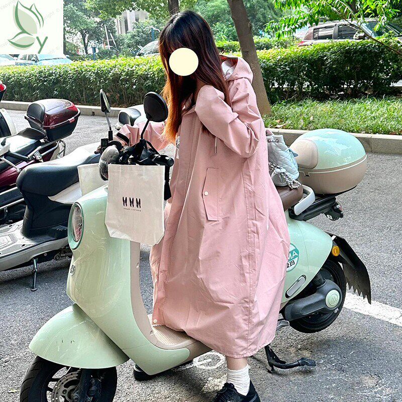 电动车雨衣人车分离长款全身防风防暴雨加厚加大R牛津布少女粉雨