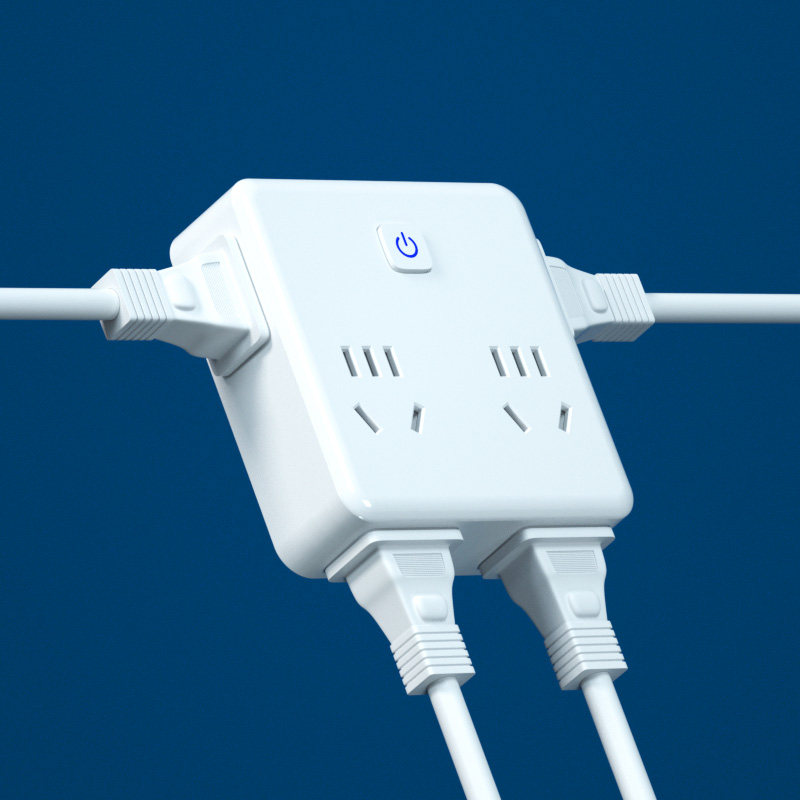 无线魔方插座转换器超薄一转多孔墙壁扩展插排面板厨房带开关插头