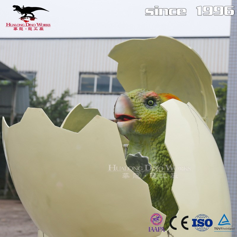 儿童亲子游乐园 恐龙宝宝破壳而出场景 可动可发声机械蛋壳模型.