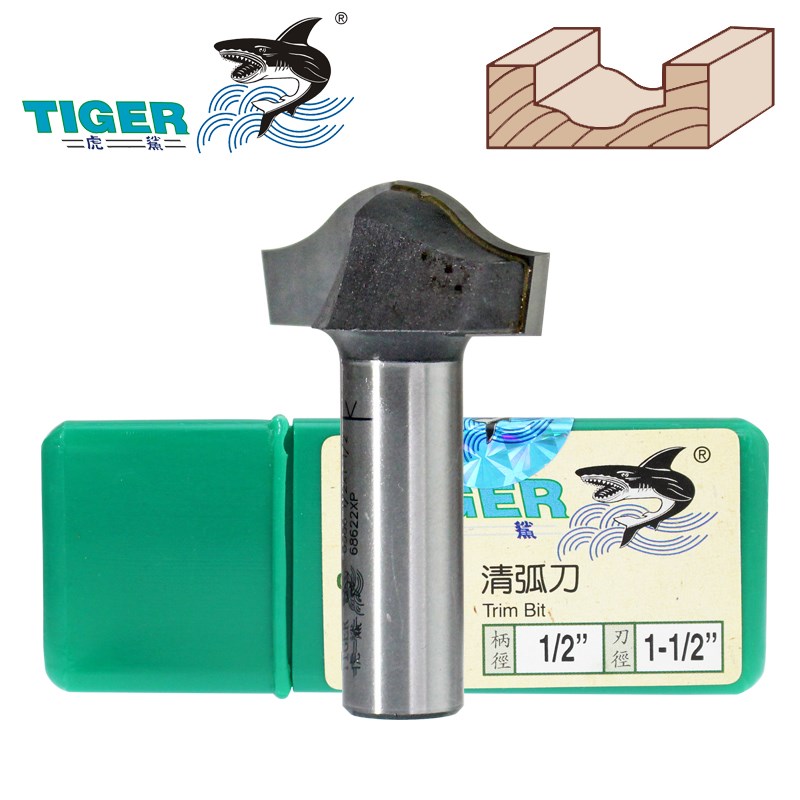 虎鲨清弧刀 0506 木工修边镂铣雕刻机橱柜门Q芯板刀S型花型铣刀