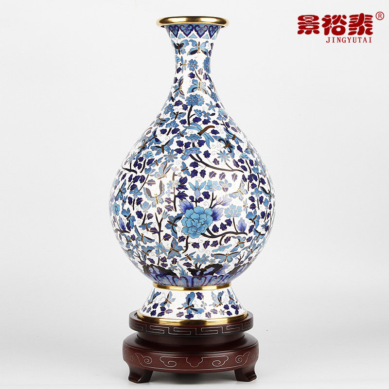 景泰蓝花瓶摆件玉壶n春瓶中式书房客厅公司装饰工艺品外事出国礼
