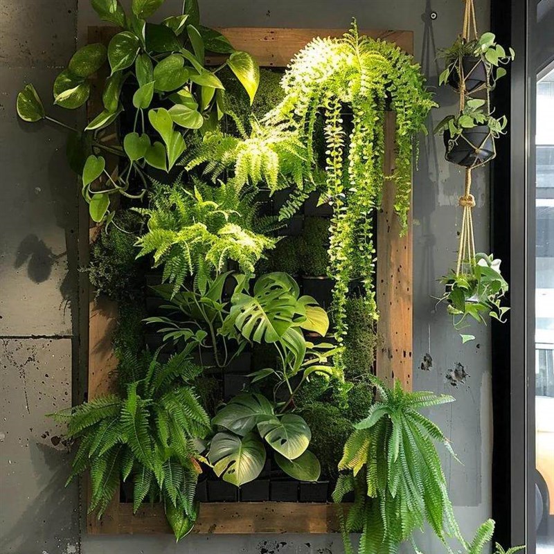 仿真绿植墙造景定制高级感背景墙面装饰场景O氛围布置仿生植物景