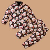 春节喜庆拜年服 男女宝宝新年装 儿童手工花棉袄棉裤 套装