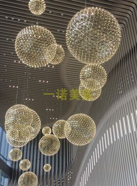 春节新年天井布置秋冬季商场中庭吊B饰4S店展厅售楼处灯光美陈装