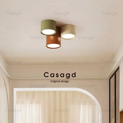 明装筒灯卧室房间书房LED天花灯客厅灯吸顶灯彩色儿童房射灯casa