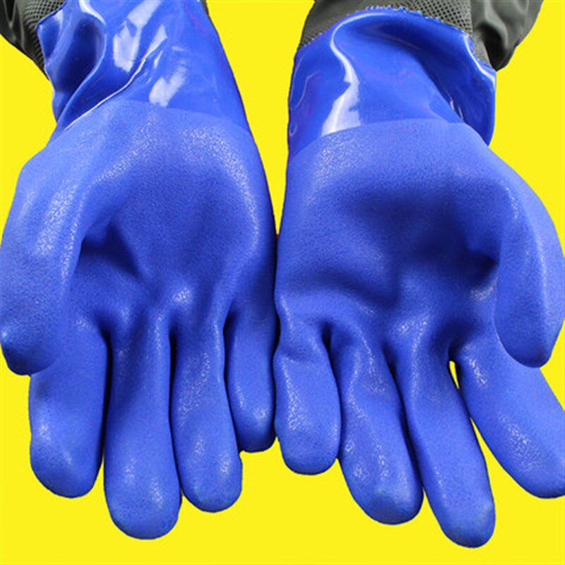左右手998h耐磨耐油防滑浸胶加厚型防水防油劳保海鲜水产手套