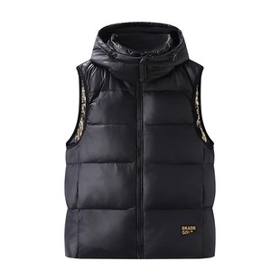 撤柜2024年男女冬季新款中长款羽绒服加厚保暖黑金连帽羽绒马甲潮