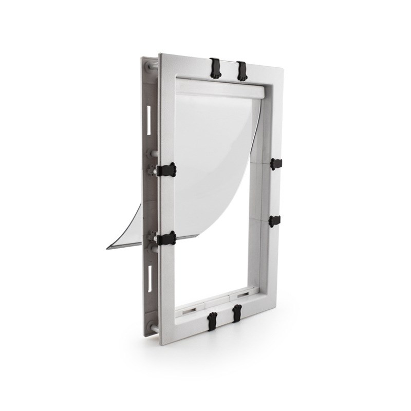 狗门宠物门洞大狗进出门白色大号安装简易大犬宠物围栏狗掌印