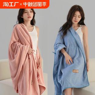超柔不掉毛家用搓澡裹巾 浴巾加大吸水速干情侣洗澡毛巾2024新款