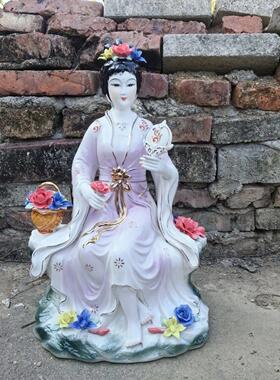 陶瓷百花仙子,花神,铁扇公主,花篮仙女神像
