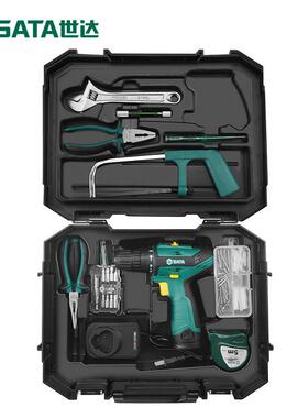 世达家用电动五金工具套装多功能日常维修电钻组套锂电电钻05152A